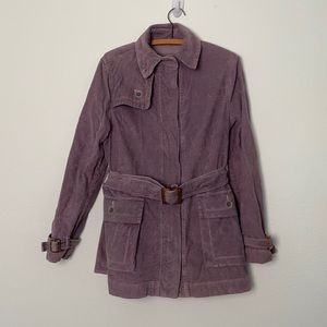 Lavender corduroy trench coat